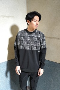 【ユニセックス】45935【LUXE/R】撥水加工　ペーズリ柄ストレッチナイロン布帛　ミニモック　（RMS）