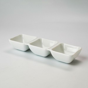 白磁三ツ仕切陶器（深型）＜日本製＞