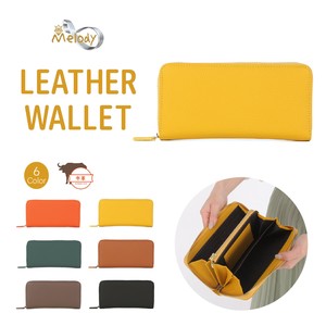 Long Wallet Cattle Leather Ladies fashion Lightweight Round Fastener Leather Men's