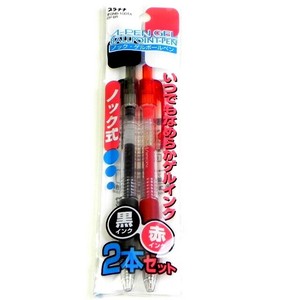 ノック式ゲルボールペン黒赤　GNB100