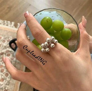 シーズン商品 韓国ファッション メッキリング リング アクセサリー オープンリング ブドウ串リング 個性