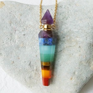 Amethyst Necklace Necklace Natural Stone Stainless Steel Pendant 1-pcs