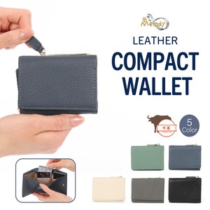 Trifold Wallet Genuine leather Compact Mini wallet