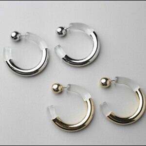 Pierced Earrings Titanium Post Lightweight Clear