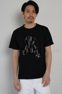 【ユニセックス】45956【LUXE/R】ベアー柄　 3色サガラ刺繡Tシャツ（RMS）