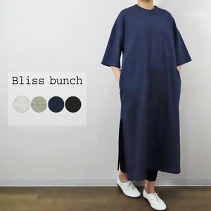 【2025新作】16/-OE天竺　ステッチワーク　ワンピース(サイドスリット入り)