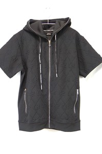 【ユニセックス】45976【LUXE/R】フクレジャガード貼り付けロゴZIPパーカ（RMS）