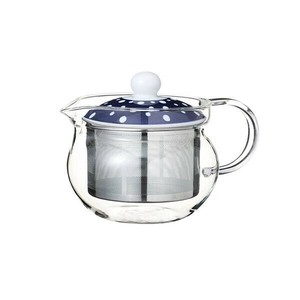 46462 波佐見焼 indigo japan(インディゴジャパン) 染抜しぼり SSガラスポット 375ml