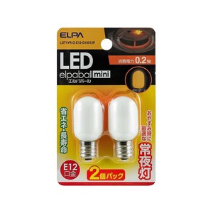 ELPA LED常夜灯用ナツメ球 口金直径12mm LDT1YR-G-E12-G10012P