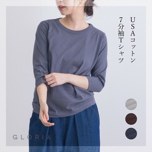 【入荷しました！】【2025初秋物新作】USAコットン7分袖Tシャツ