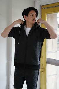 【ユニセックス】45980【LUXE/R】ジャガード布帛ジャージ 　ZIPパーカ（RMS）
