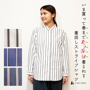 Button Shirt/Blouse Stripe Made in Japan