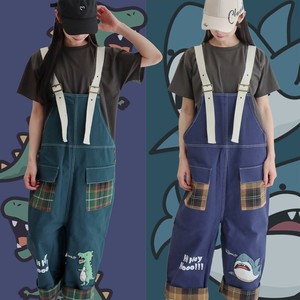 Jumpsuit/Romper Salopettes Ladies fashion Dinosaur Shark Check Switching Men's