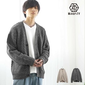 【2025年冬の新作】ざっくり編み 透か編み ニットカーデ カーディガン／MinoriTY