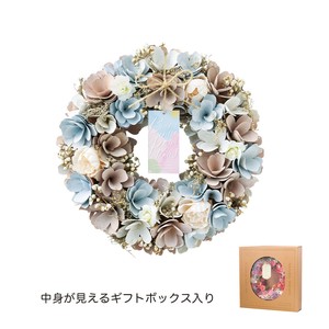 ナチュラルリース L　シフォンピンクブルー　フラワー　ポット　鉢　ピック　花　植木　母の日