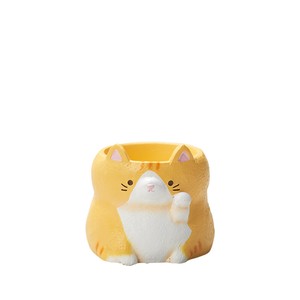 リトルレジンポット まねきいえねこ　アメショ　フラワー　ポット　鉢　ピック　花　植木　母の日