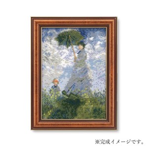 クロス・ステッチキット ART GALLERY ミニフレームコレクション 「日傘を刺す女」モネ 7585