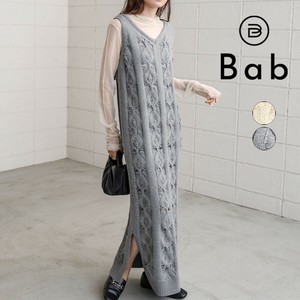 【SALE】ミックス編みニットワンピース◇コットンブレンドで柔らかく優しい肌触り
