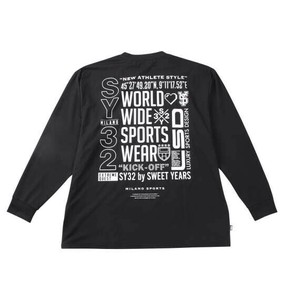 SY32 by SWEET YEARS ビッグサイズ メンズ マルチロゴバックプリント長袖Tシャツ ブラック  3L 4L 5L 6L