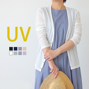 ［2025春夏新作］☆人気商品☆UV梨地　カーディガン　長袖　シアー