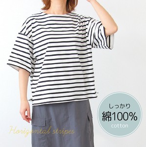 ［2025春夏新作］バスクボーダー　ワイドプルオーバー　半袖　綿100％　Tシャツ