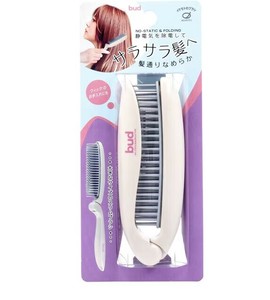 池本刷子工業　bud（バド）静電気除去　折りたたみヘアブラシ　BD-900