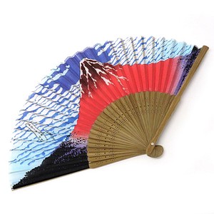 「和物」シルク扇子 赤富士