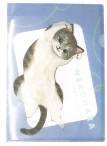 【2025春夏新作】【ねこ雑貨】【ねこハラ文具】A4ポケットファイル　ブルー　D060-71