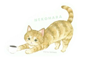 【2025春夏新作】【ねこ雑貨】【ねこハラ文具】ダイカットステッカー　茶トラ　BM035-65