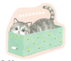 【2025春夏新作】【ねこ雑貨】【ねこハラ文具】ダイカットステッカー　サバトラ　BM035-66