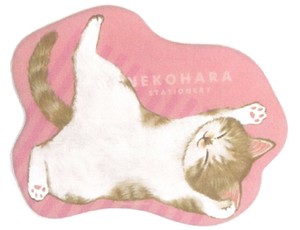 【2025春夏新作】【ねこ雑貨】【ねこハラ文具】特大シール　ピンク　M098-06