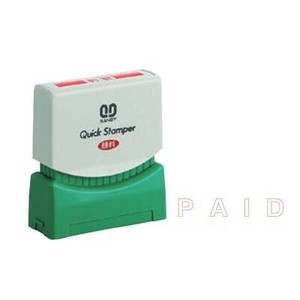 クイックスタンパー 既製品 7×38mm(Sタイプ) PAID 赤 白抜 QSE-P2