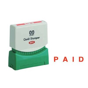 クイックスタンパー 既製品 7×38mm(Sタイプ) PAID 赤 ベタ QSE-P4