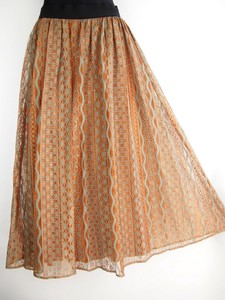 Skirt Flare Flower Tulle Lace Stripe [S/S NEW]
