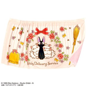 スタジオジブリ　魔女の宅急便 ジジ 子供たち 60cm丈 巻きタオル　ラップタオル　着るタオル