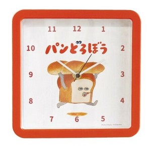 2025.2月【ティーズ】パンどろぼうスクエアウォールクロック　レッド