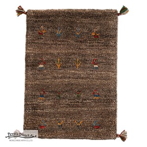 ギャッベ　ペルシャ　イラン　オーガニックウール　絨毯　ラグ　玄関マットM　49×68cm　MM1779_NE