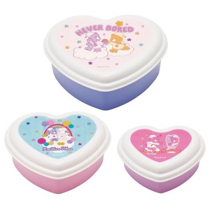 【スケーター】抗菌入子式ふわっとシール容器 3P (ハート) 【Care Bears ケアベア】