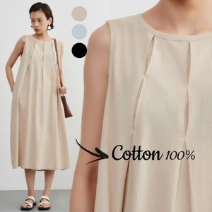 [SD Gathering] Casual Dress Sleeveless Dress 100% Cotton Tuck Jumper Skirt S/S