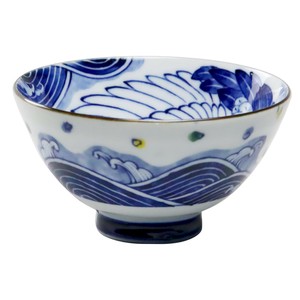 ≪メーカー取寄≫染付　舞鶴　茶碗 [日本製 美濃焼 食器 陶器]