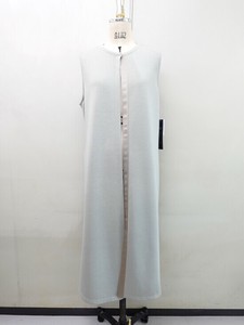 ミセスファッション　ミセス　プリーツ×ニットロングベスト　ベスト　ロング　プリーツ　春