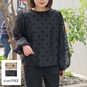 衬衫 宽袖 新商品 植绒 透明纱 立即发货 S尺寸 衬衫