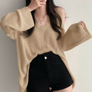 【特価】オフショルダー透かし編みニットトップス