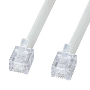 サンワサプライ エコロジー電話ケーブル ノーマル ホワイト 3m TEL-EN-3N2