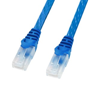 サンワサプライ カテゴリ6フラットLANケーブル ツメ折れ防止コネクタ付き LA-FL6TS-03BL