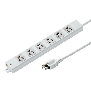 サンワサプライ 工事物件タップ 3P 6個口 1m TAP-KS6-1