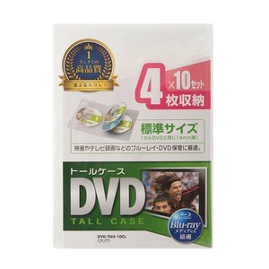 サンワサプライ DVDトールケース 4枚収納 ×10枚セット クリア DVD-TN4-10CL