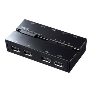 サンワサプライ 磁石付きUSB2.0手動切替器 ハブ付き 4回路 SW-US44HMG