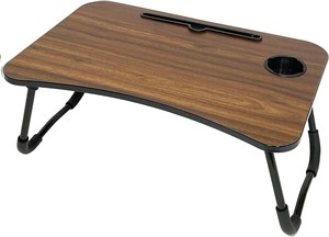 ちどり産業 折りたたみ テーブル 大 60cm ダークブラウン スマホ タブレット