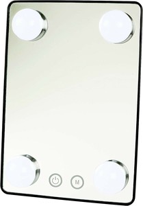 ヤマムラ LEDビューティースタンドミラー ブラック 鏡 卓上ミラー 電球色・昼白色